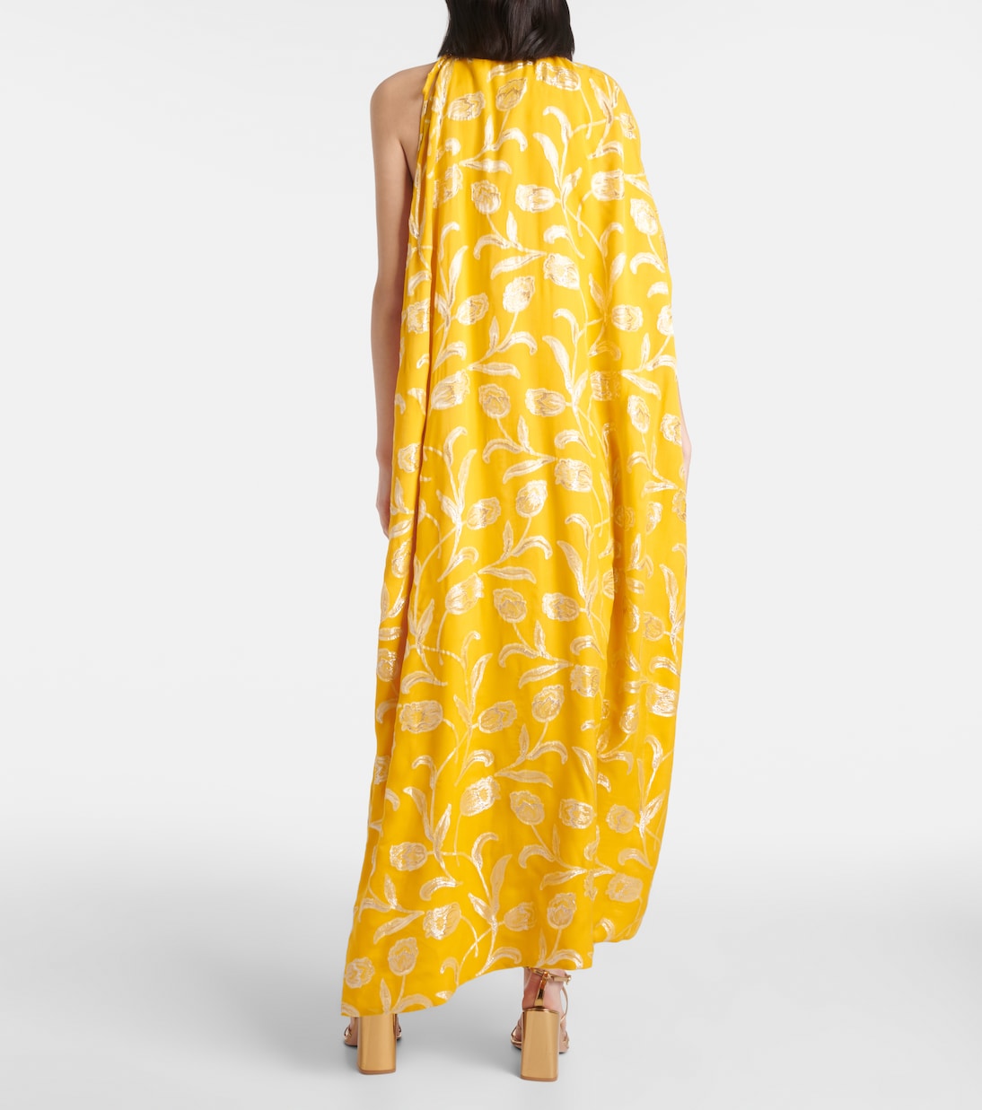 Vestido midi con capa de mezcla de seda | Markarian