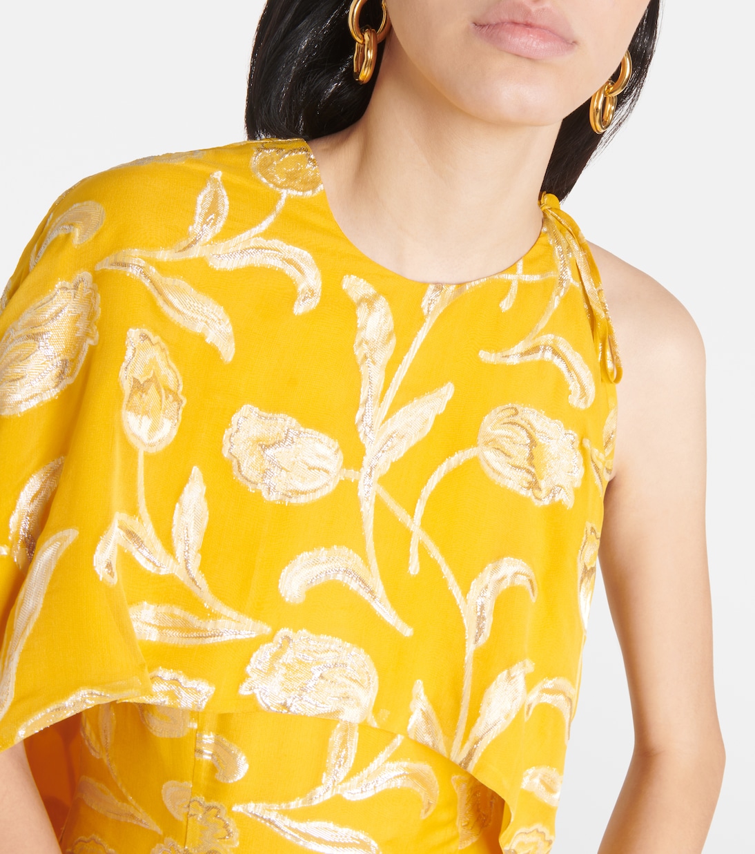 Vestido midi con capa de mezcla de seda | Markarian