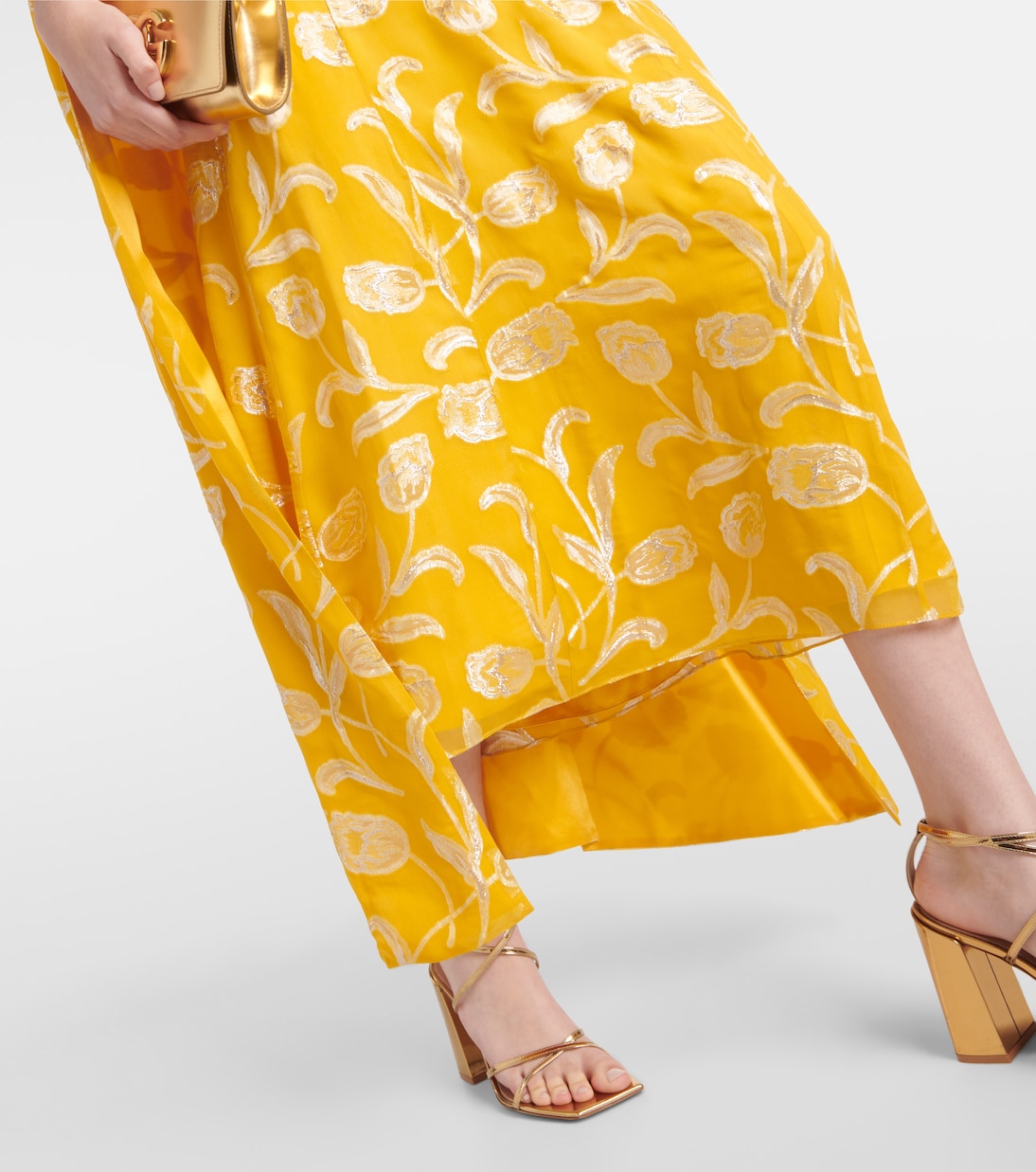 Vestido midi con capa de mezcla de seda | Markarian