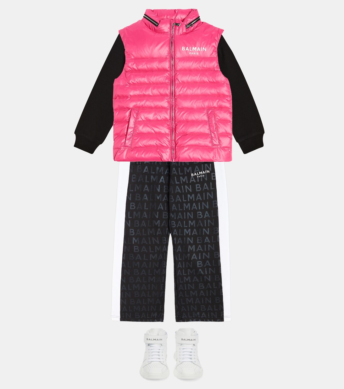 Chaqueta de plumas acolchada con logo | Balmain Kids