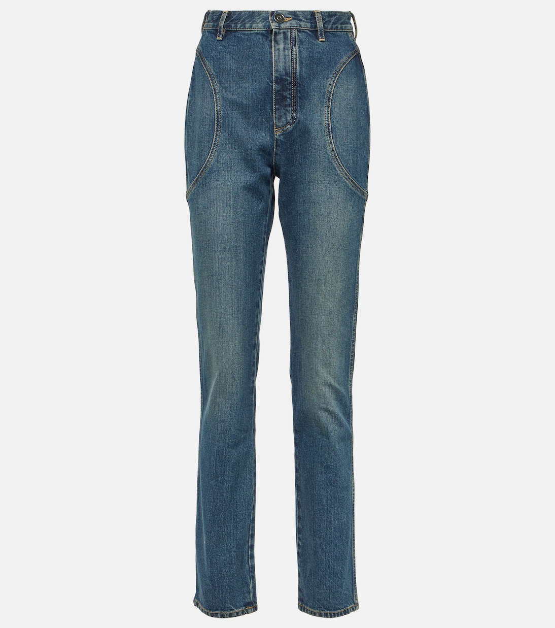 Jeans Alaïa de Corte Alto y Estilo Delgado para Jóvenes Modernos
