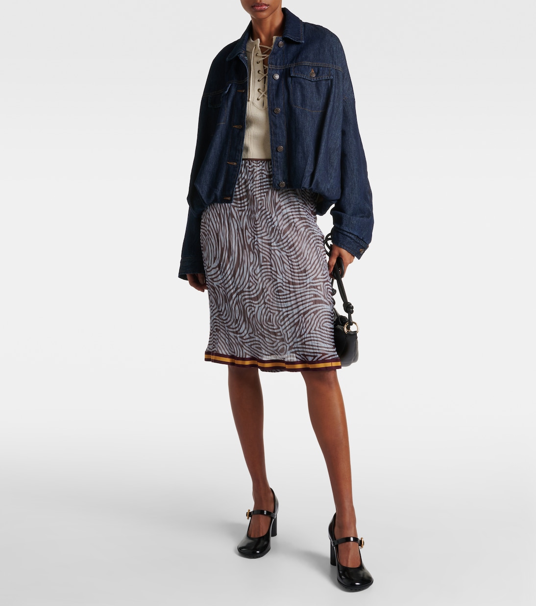 Lace-up ribbed-knit wool-blend top | Dries Van Noten