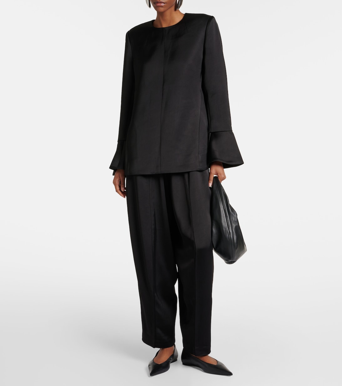 Pantalon ample en crêpe de satin | CO