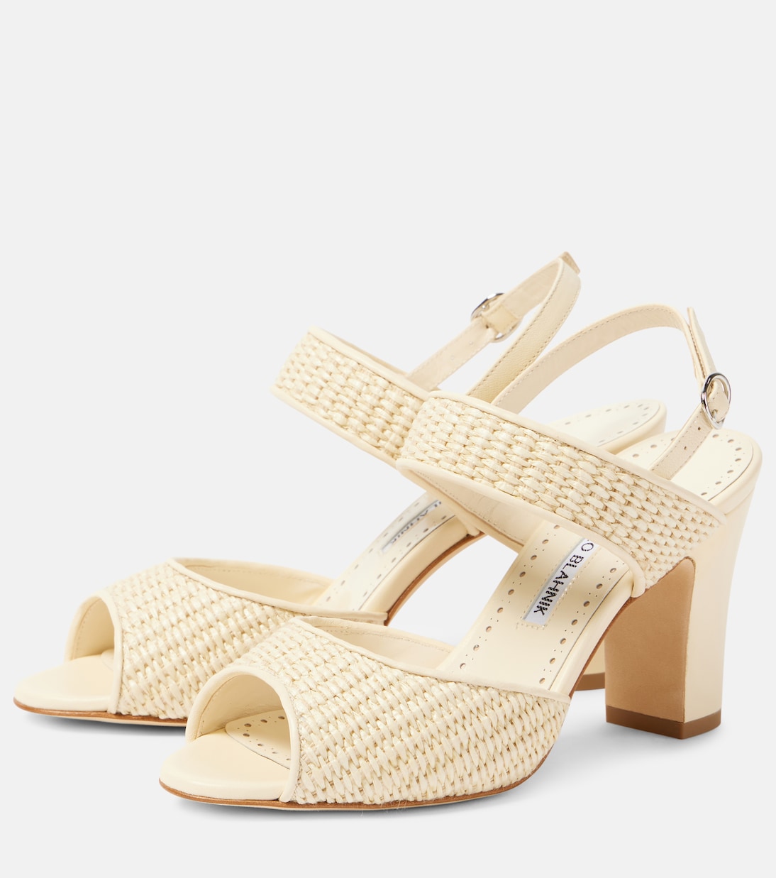 Sandalen Khiko aus Raffiabast mit Leder | Manolo Blahnik