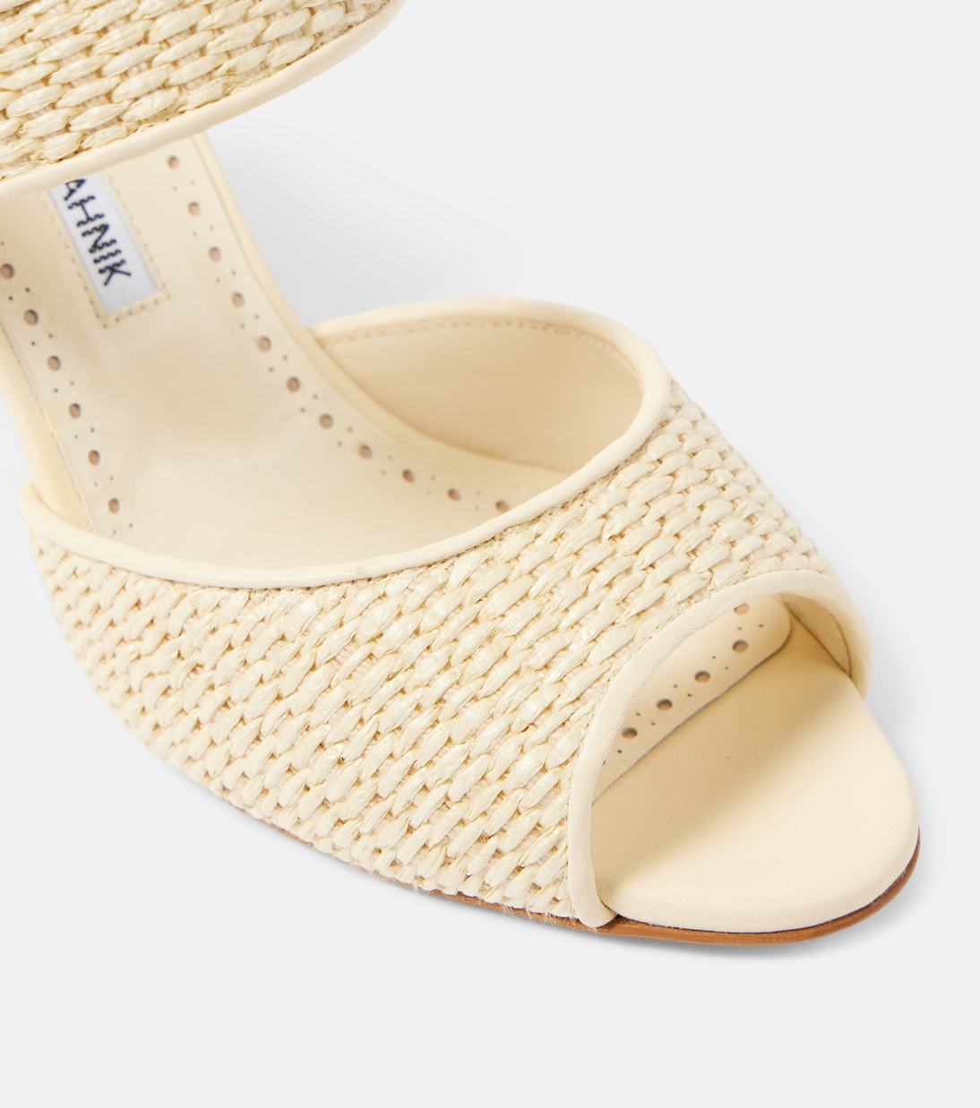 Sandalen Khiko aus Raffiabast mit Leder | Manolo Blahnik