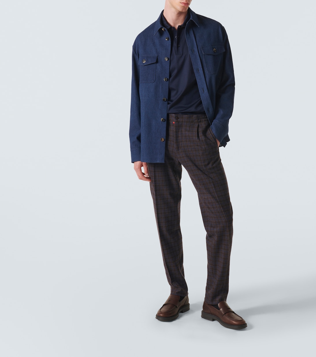 Pantaloni chino in lana a quadri | Kiton