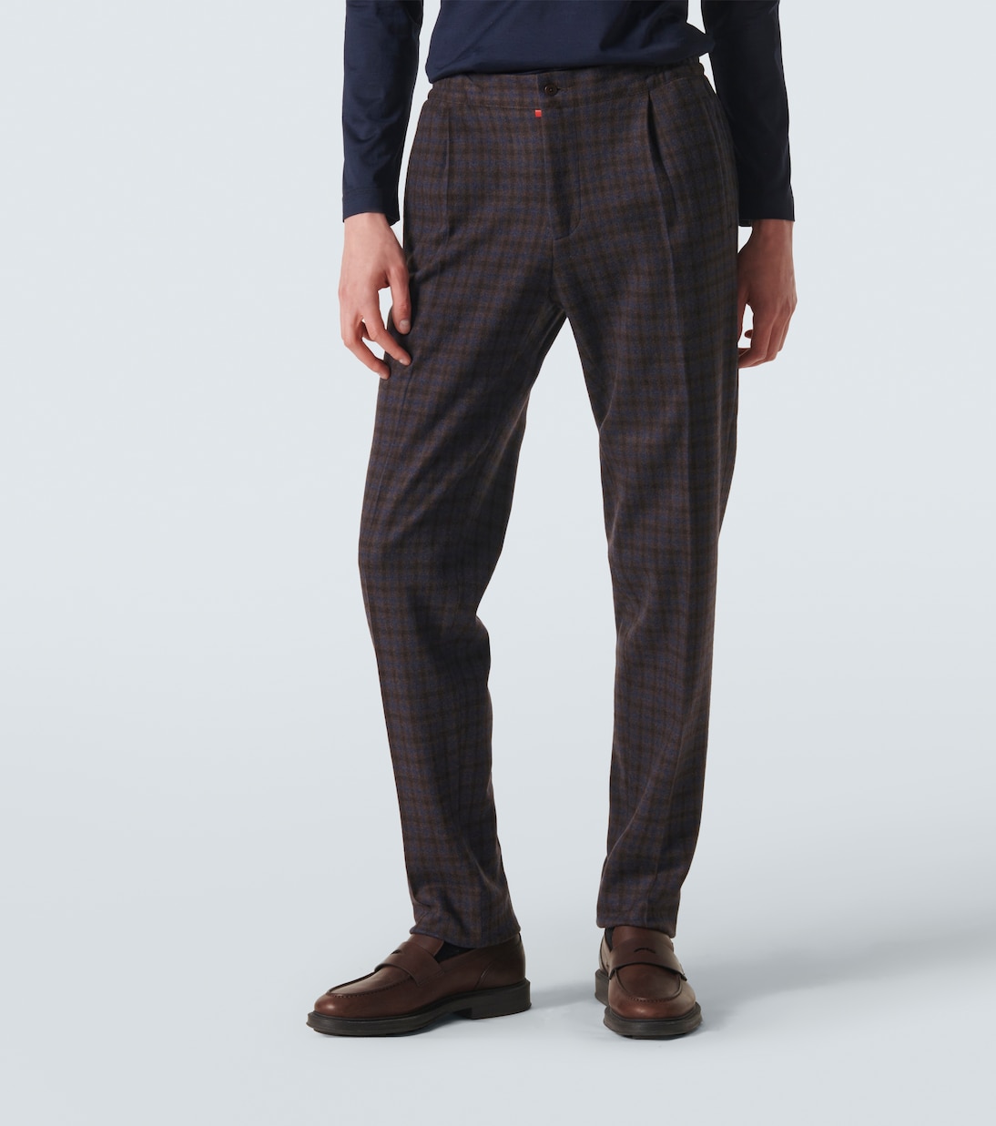 Pantaloni chino in lana a quadri | Kiton