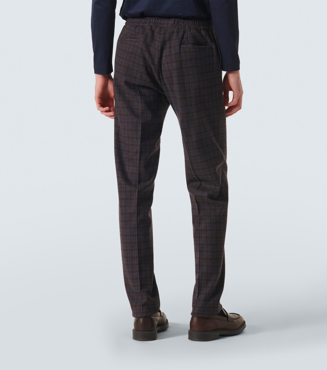 Pantaloni chino in lana a quadri | Kiton
