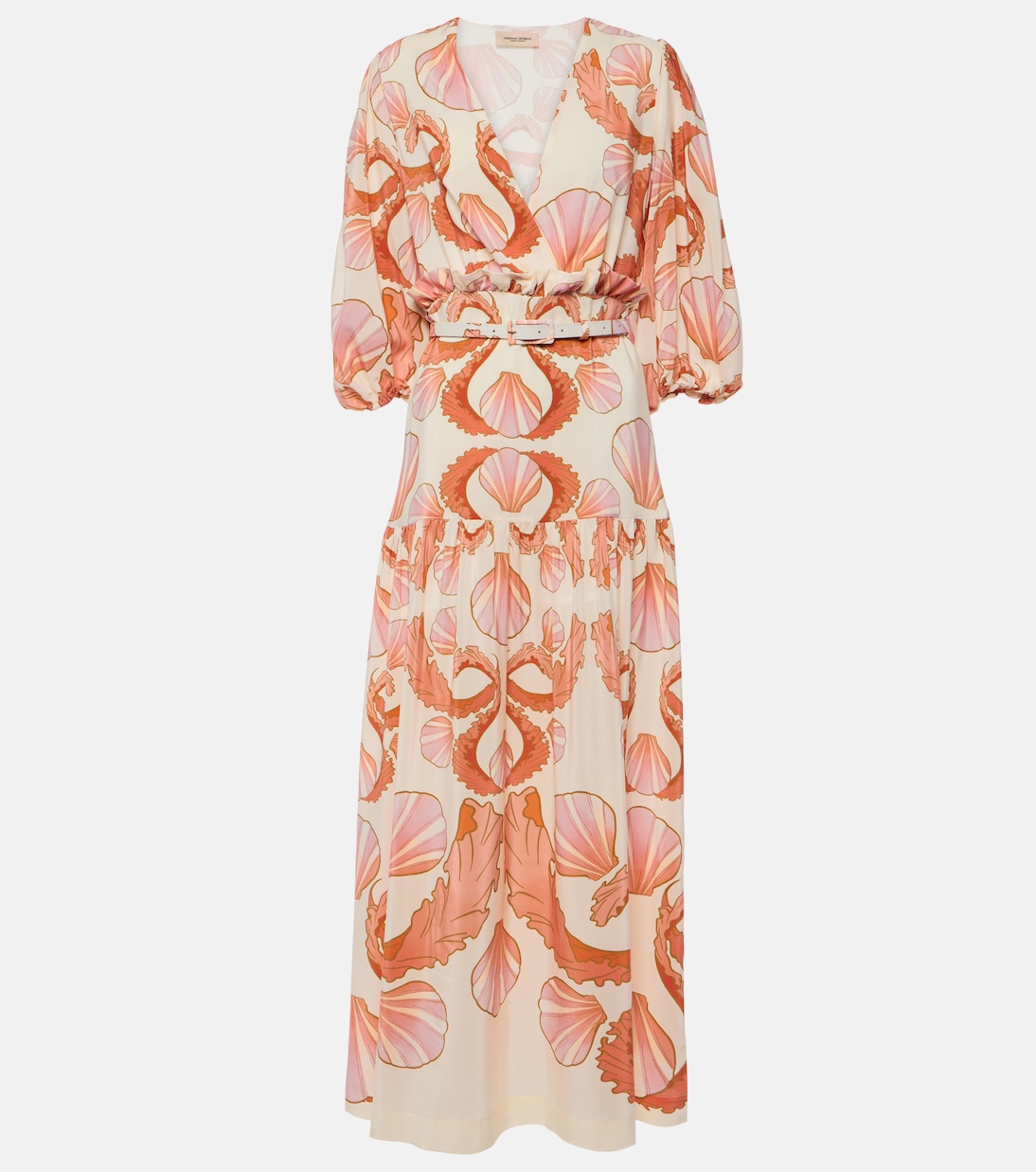 Vestido largo Seashell de seda | Adriana Degreas