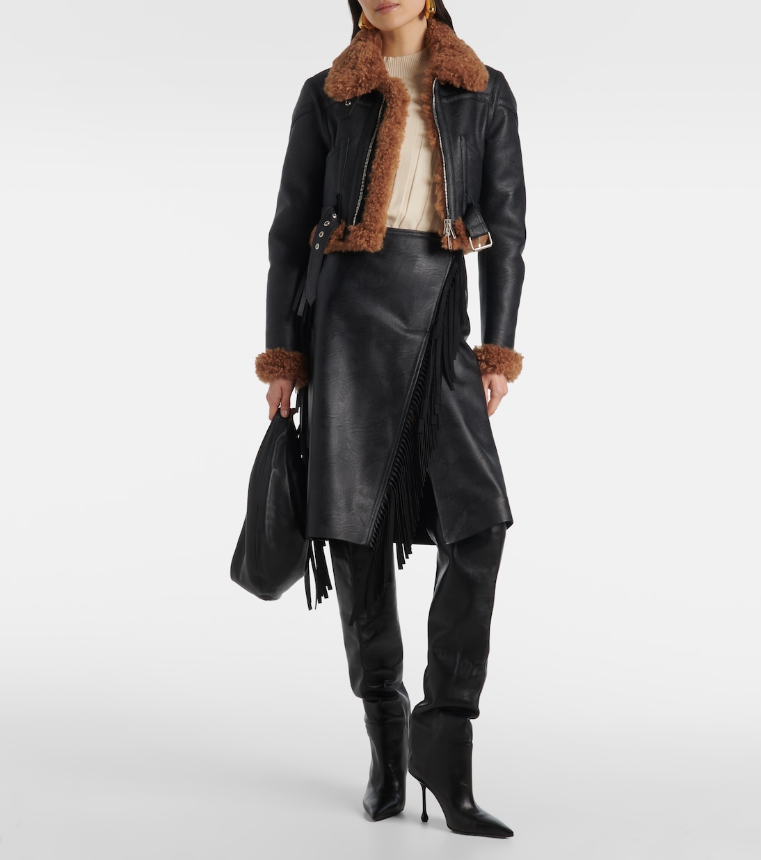 Giacca biker cropped in similpelle | Stella McCartney