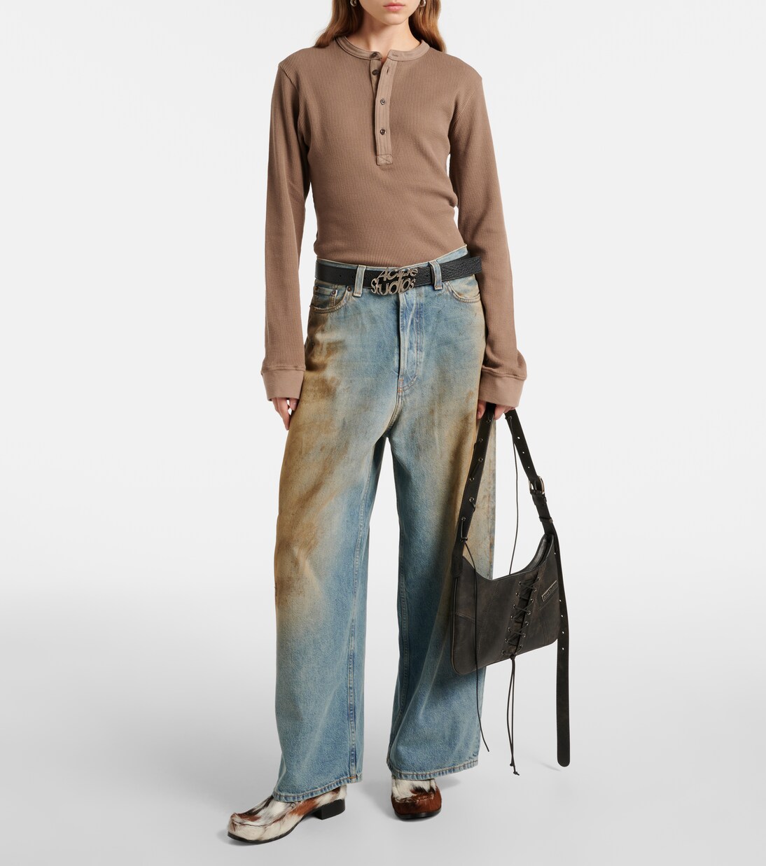 Camiseta de punto gofrado de algodón | Acne Studios