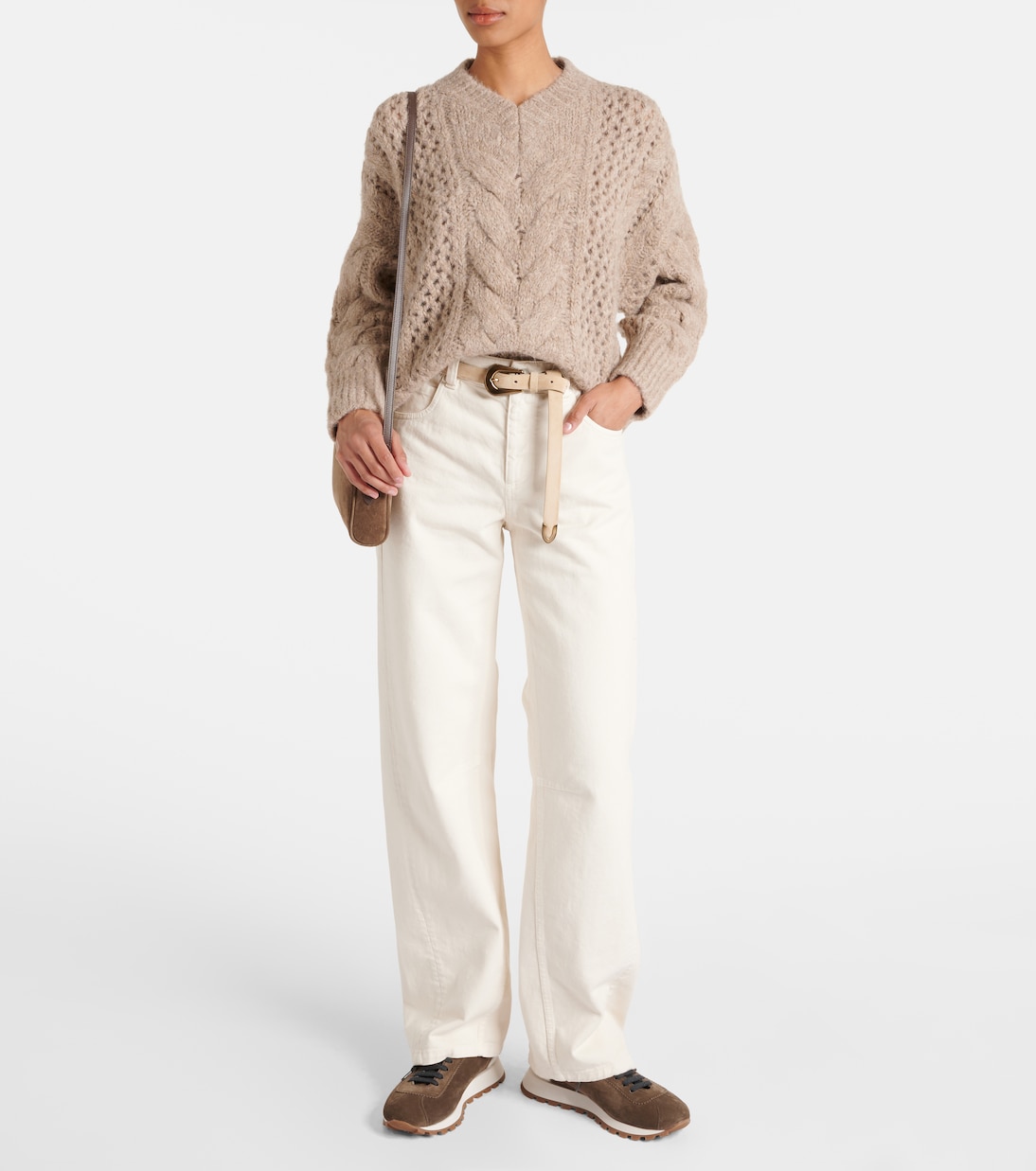 Borsa a tracolla Small in suede | Brunello Cucinelli