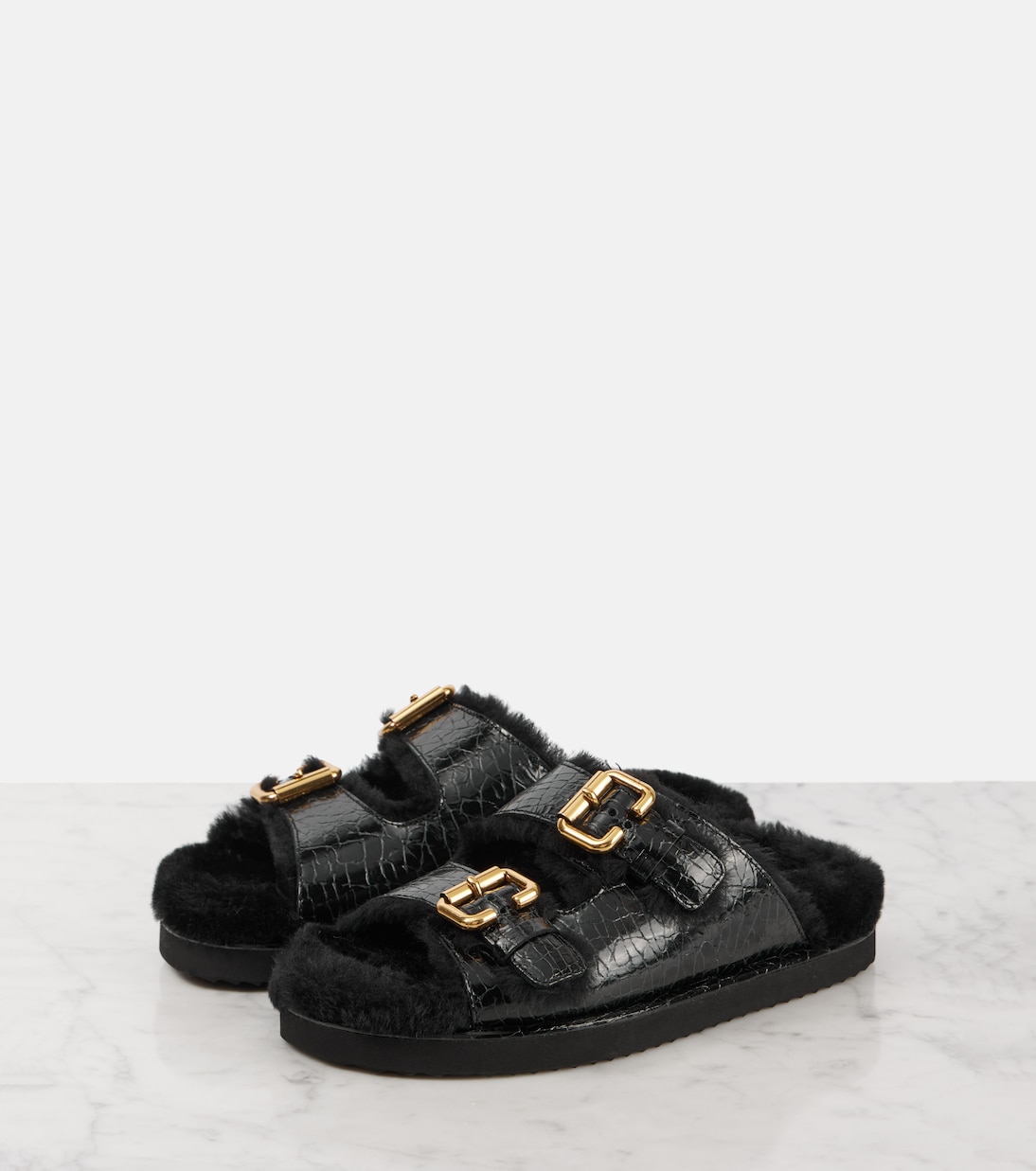 Sandalias Nil de piel con borrego | Chloé