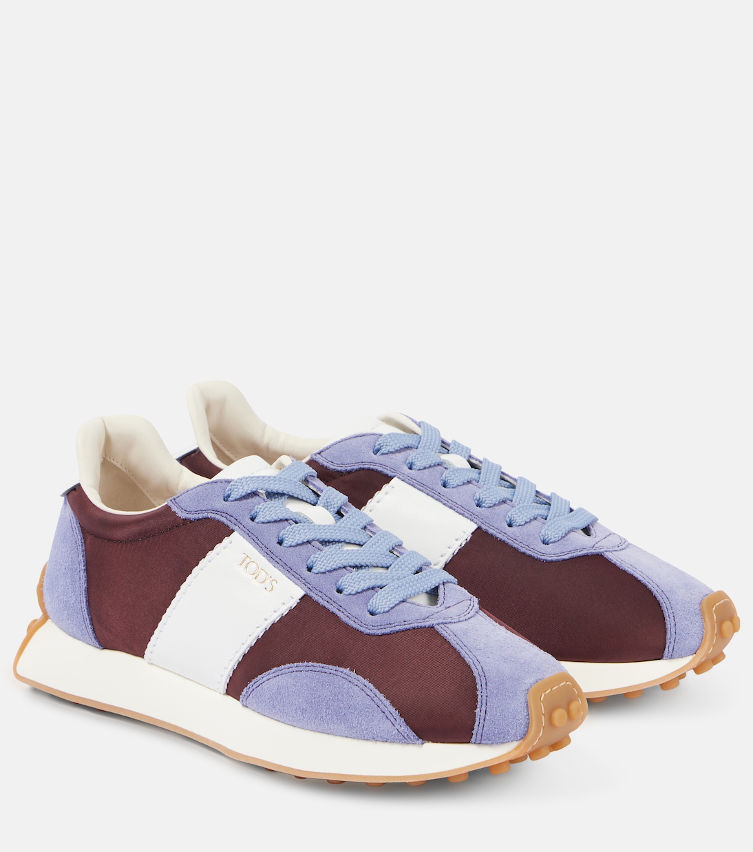 T Vintage suede-trimmed sneakers | Tod's