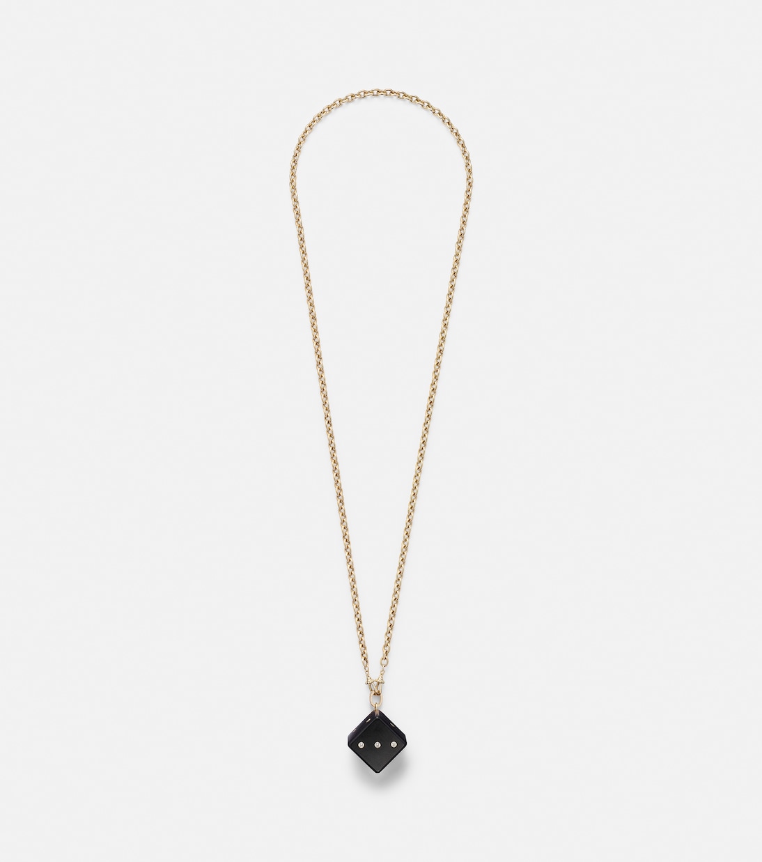 Collana elegante con pendente in oro 18kt e legno, arricchita da diamanti, stile moderno per giovani