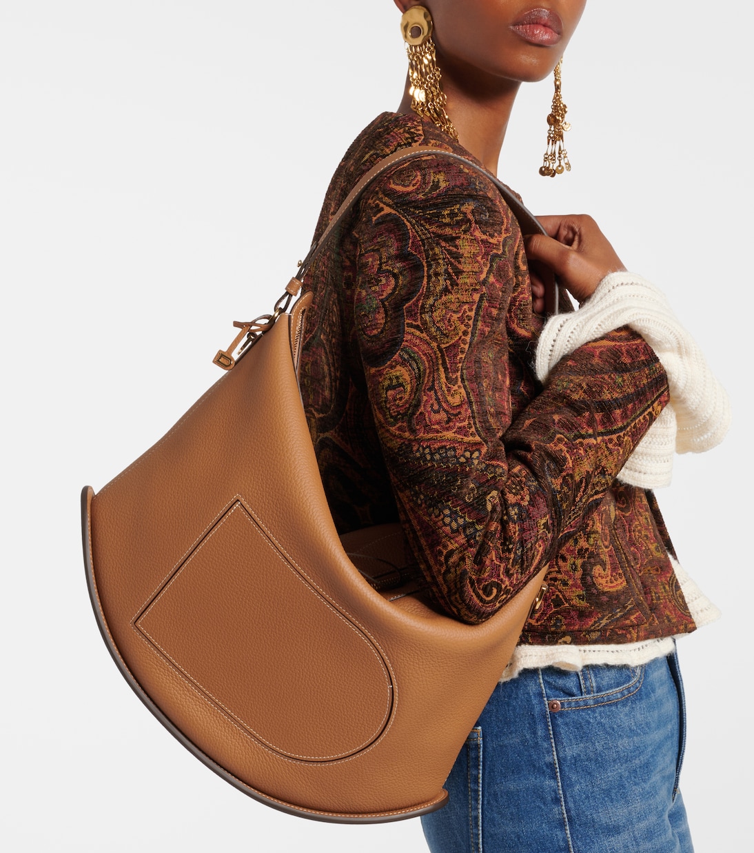 Pin Swing XL leather shoulder bag | Delvaux