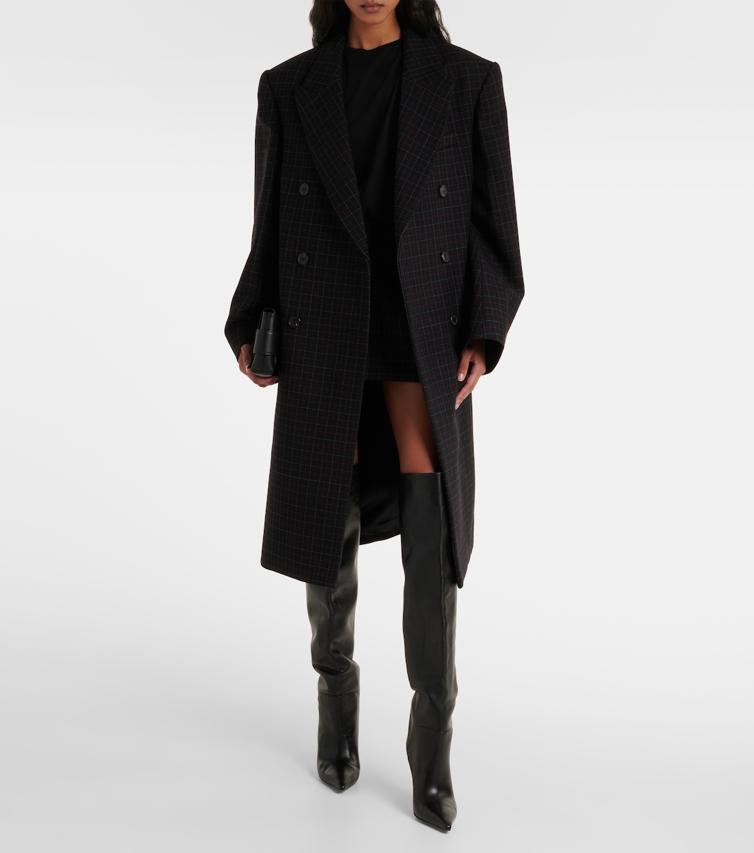 Oversized checked virgin wool coat | Wardrobe.NYC