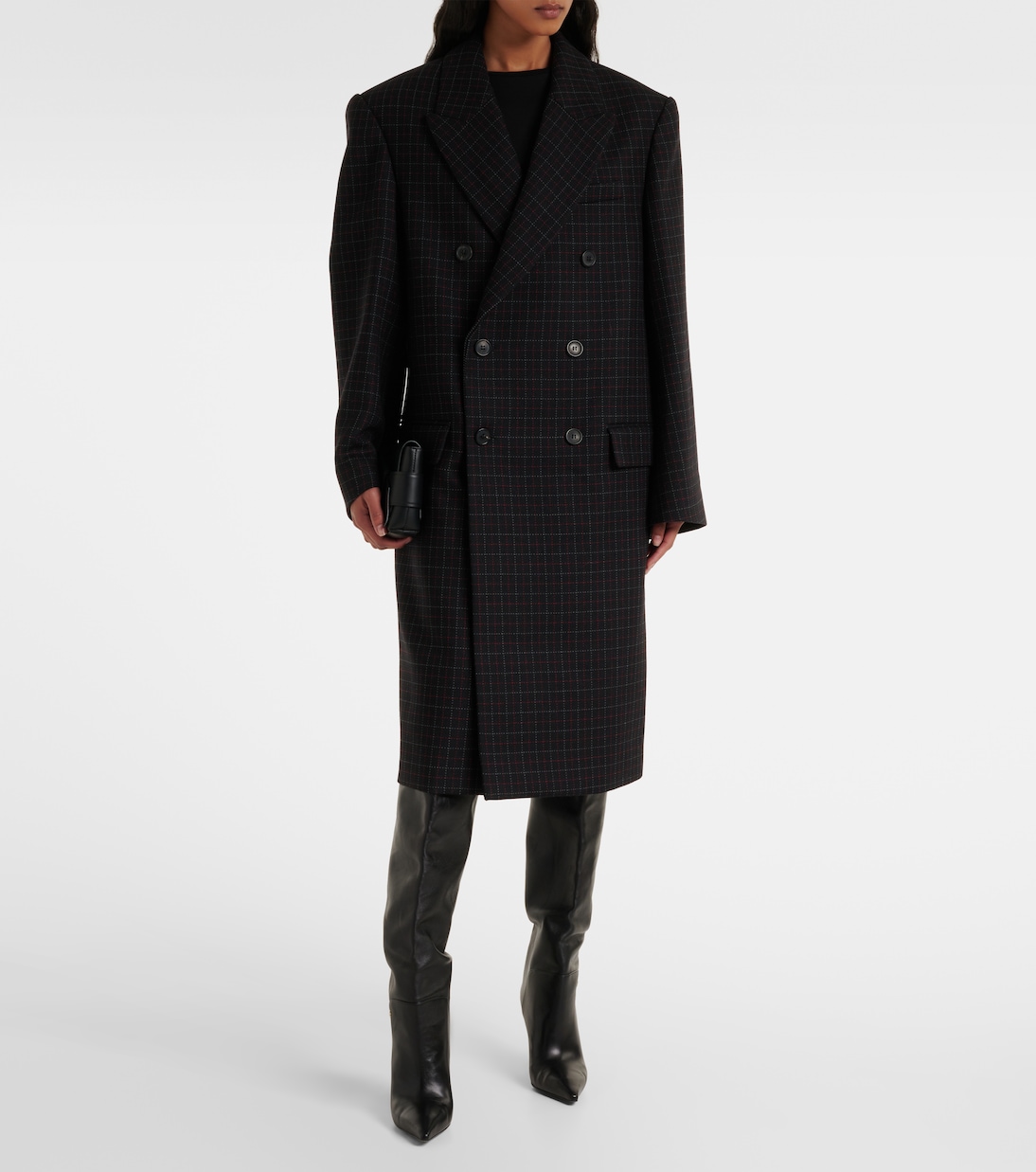 Oversized checked virgin wool coat | Wardrobe.NYC