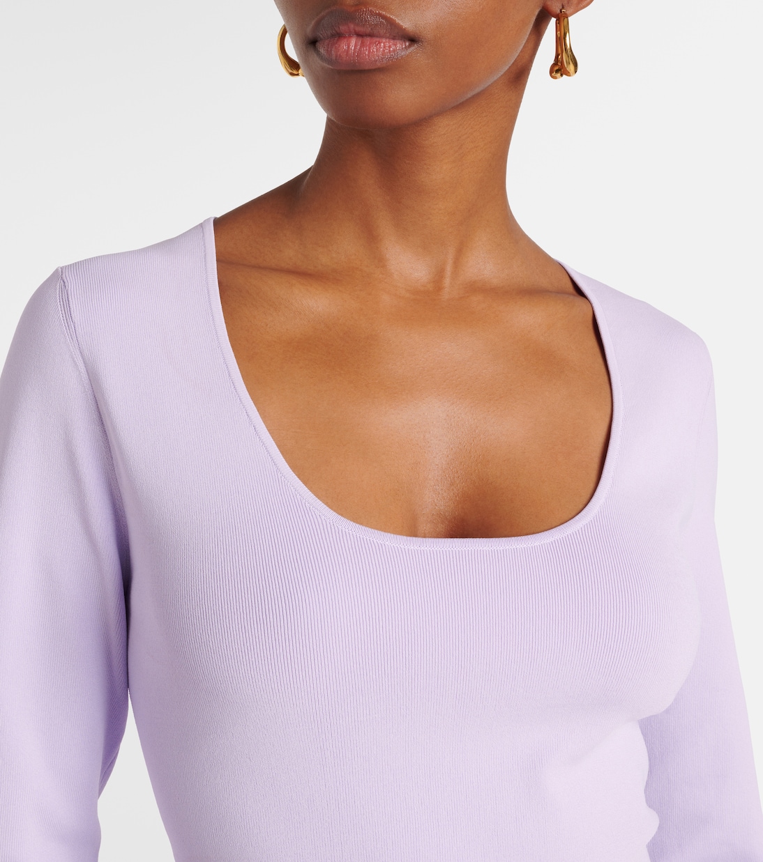 Top cropped Acacia Knit Scoop a coste | Zimmermann