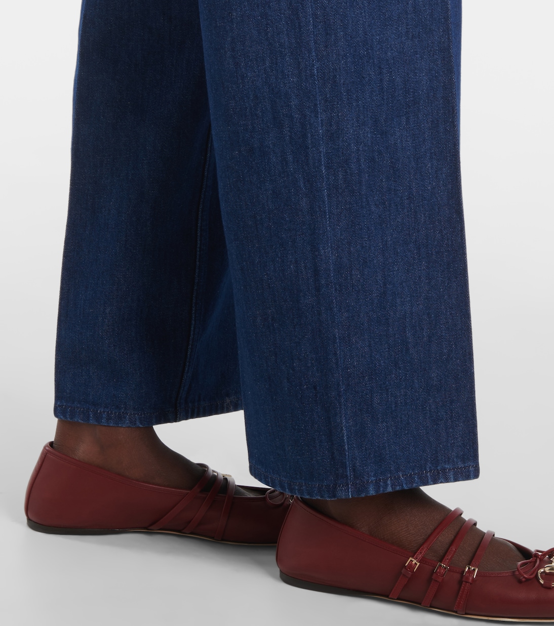 Jeans regular con finiture in pelle | Gucci