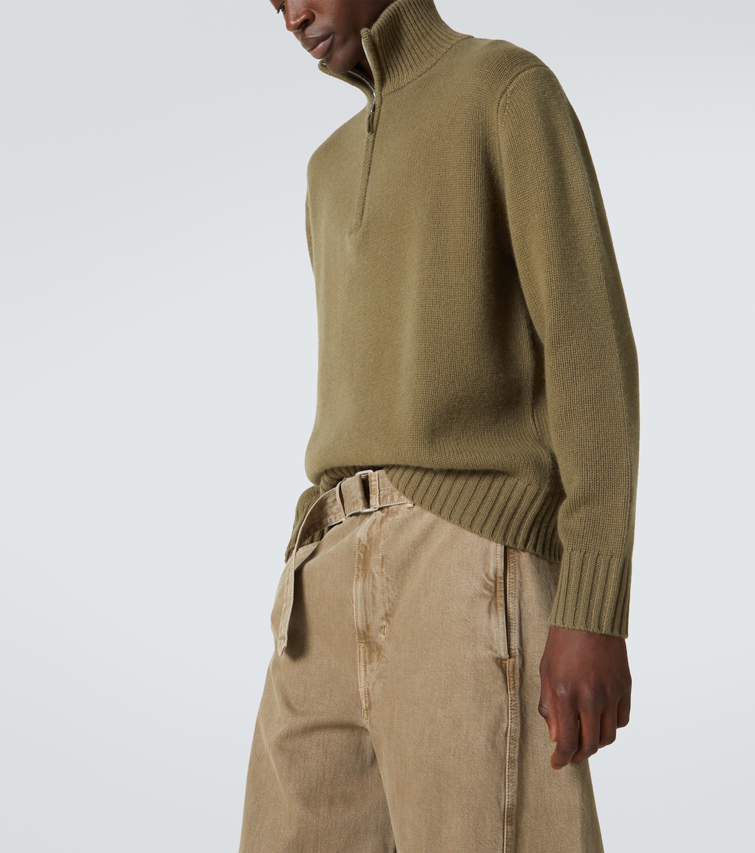Pullover in cashmere con zip corta | Allude