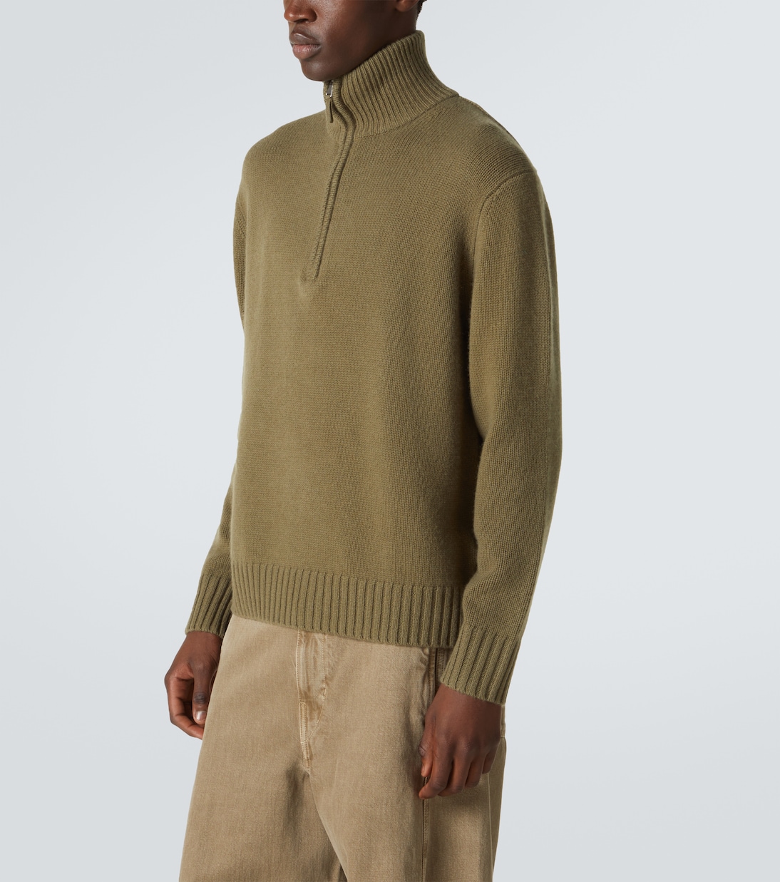 Pullover in cashmere con zip corta | Allude