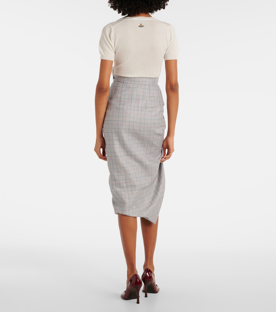 Side Panther wool and linen midi skirt | Vivienne Westwood