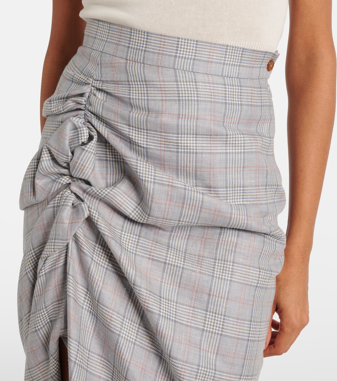 Side Panther wool and linen midi skirt | Vivienne Westwood