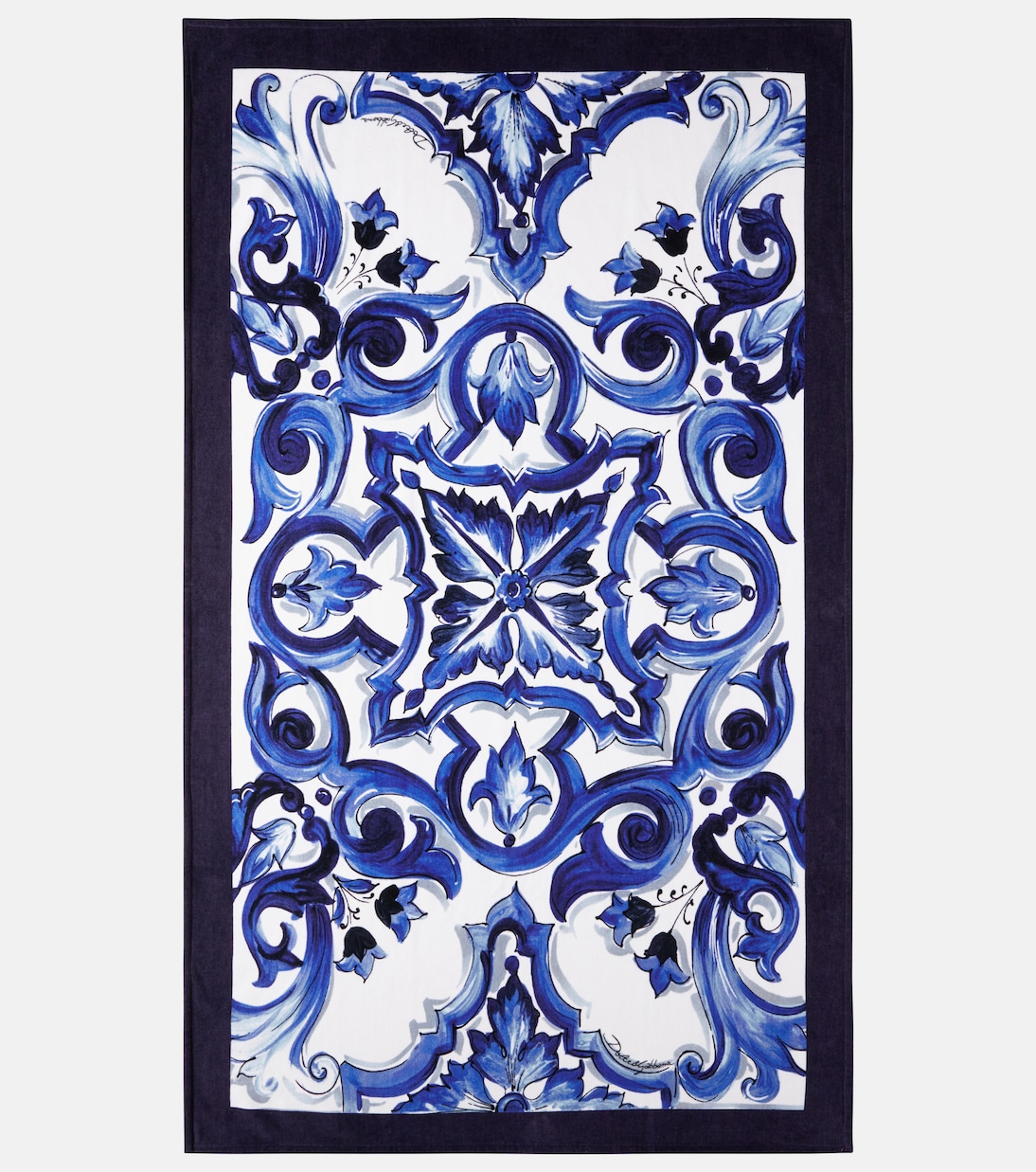 Toalla de playa Majolica en rizo de algodón | Dolce&Gabbana Casa