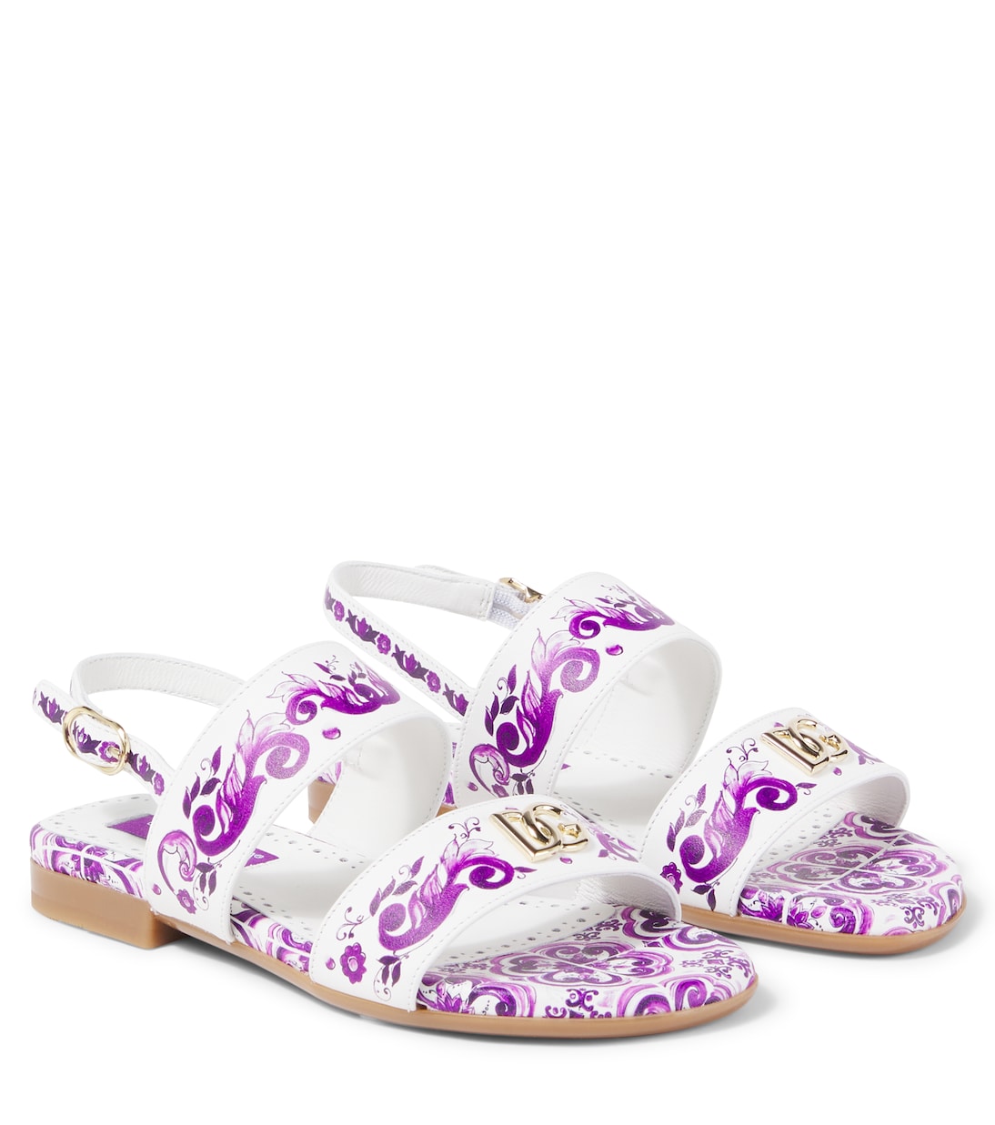 Sandales DG Majolica en cuir | Dolce&Gabbana Kids