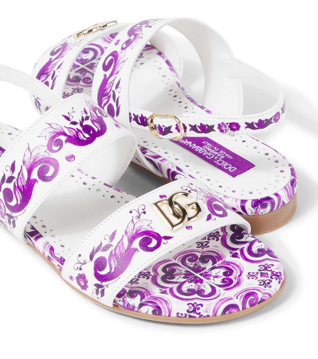 Sandales DG Majolica en cuir | Dolce&Gabbana Kids