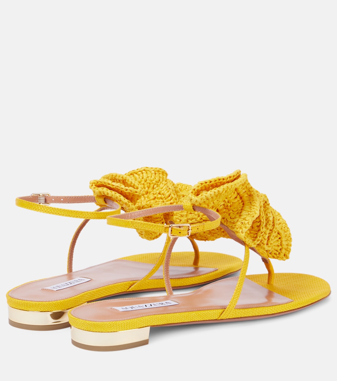 Noches Tropicales raffia flats | Aquazzura
