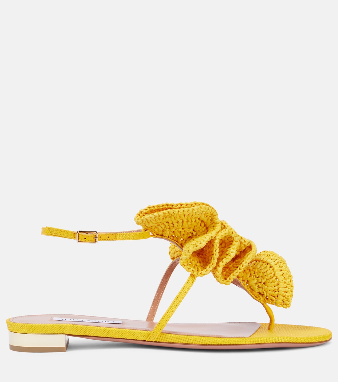 Noches Tropicales raffia flats | Aquazzura