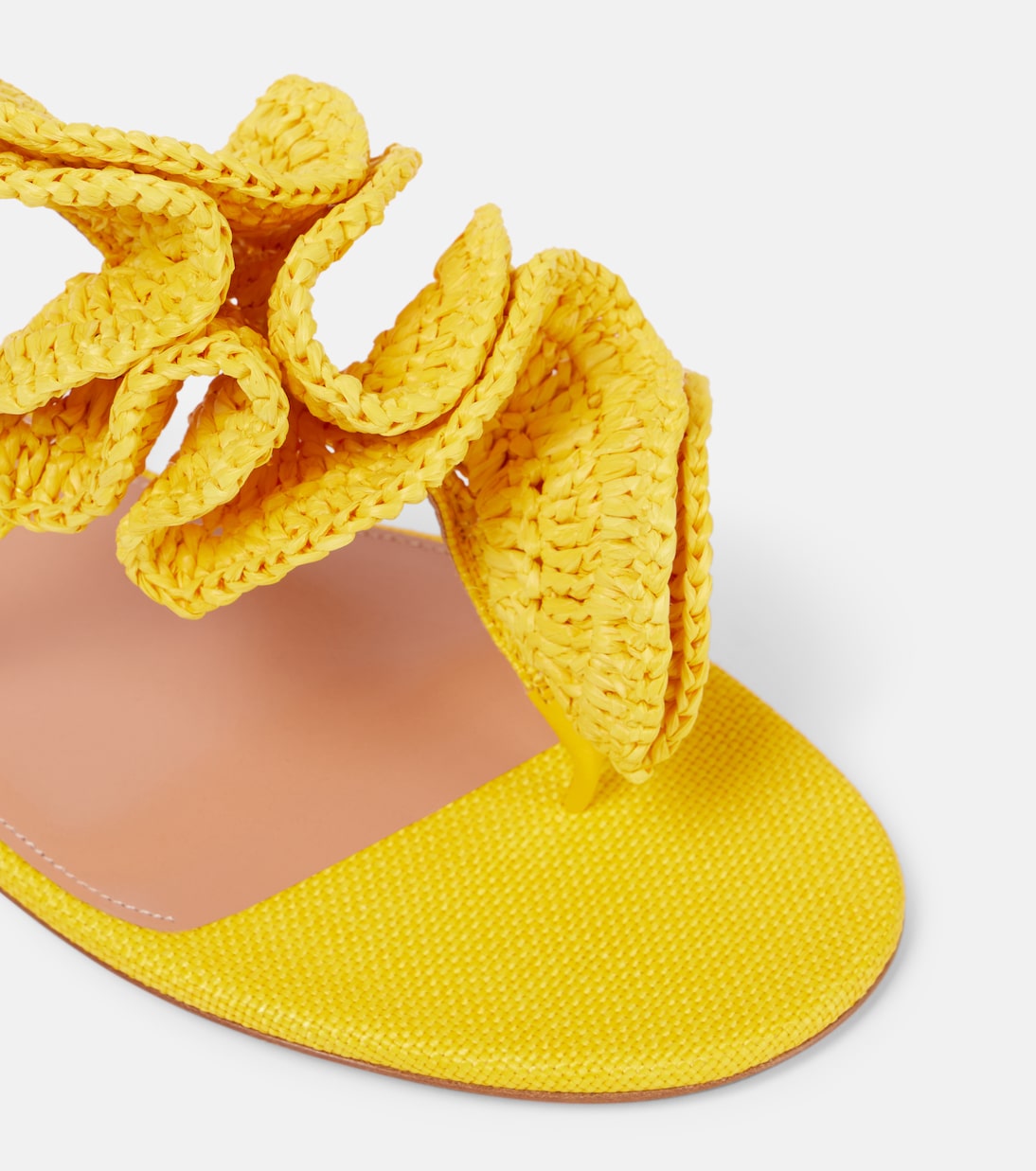 Noches Tropicales raffia flats | Aquazzura