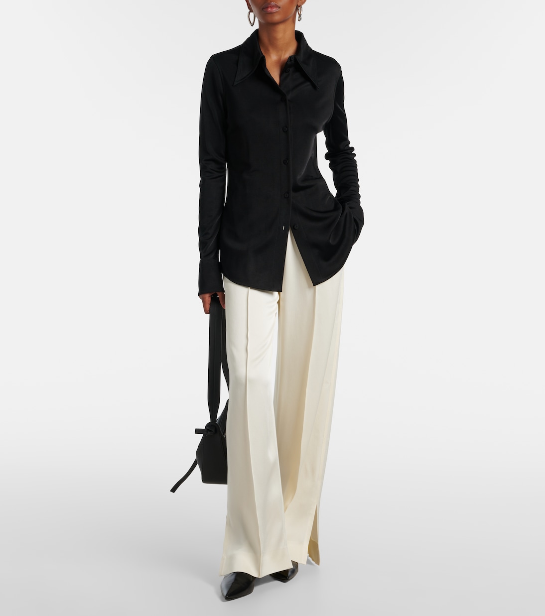 Gathered satin wide-leg pants | Jil Sander