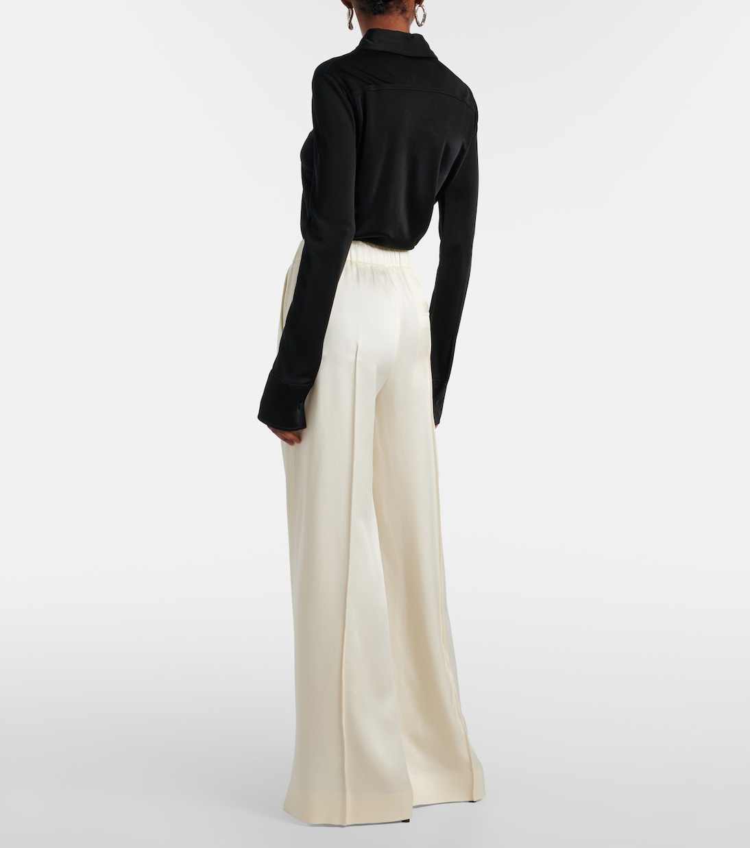 Gathered satin wide-leg pants | Jil Sander