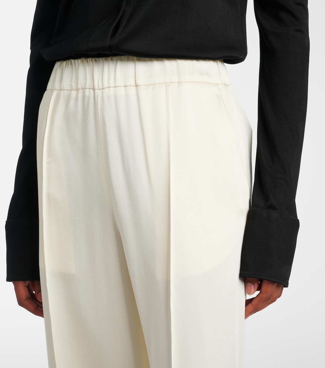 Gathered satin wide-leg pants | Jil Sander