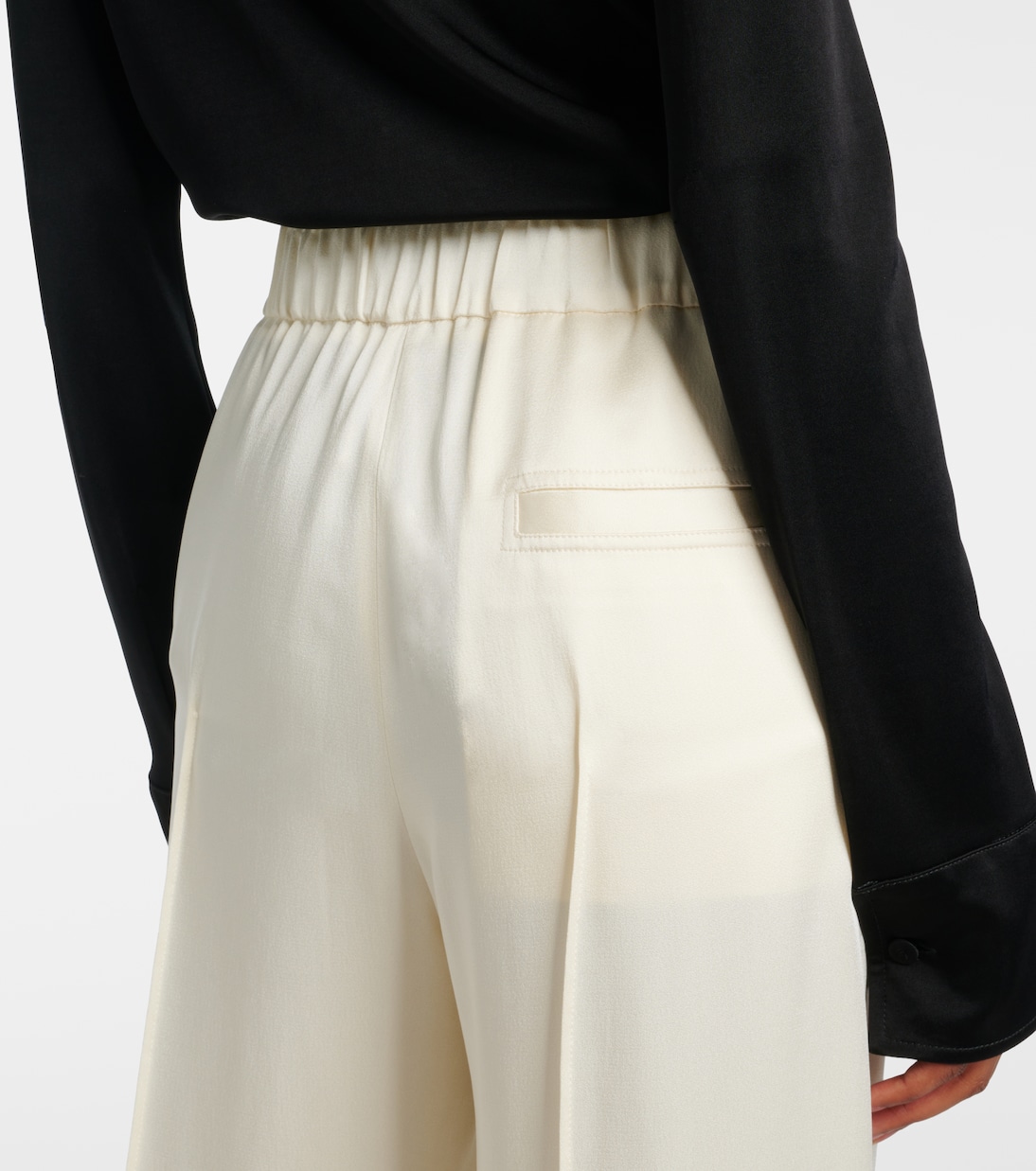 Gathered satin wide-leg pants | Jil Sander