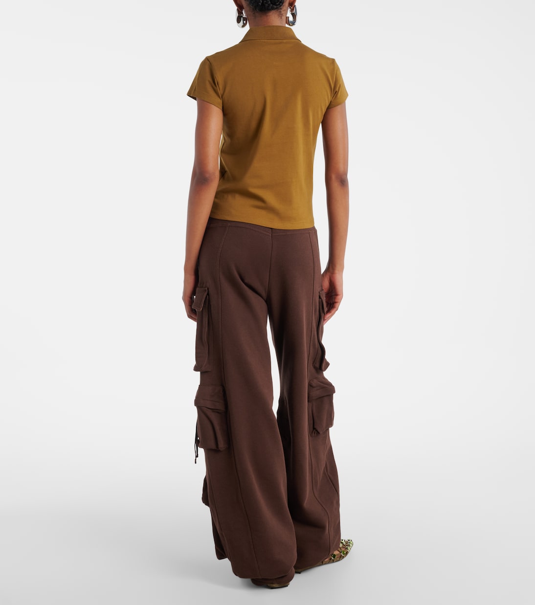 Logo cropped cotton jersey polo shirt | The Attico