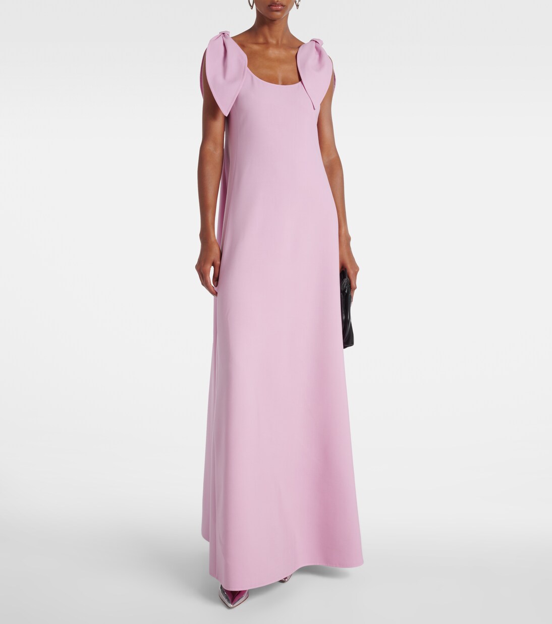 Bow-detail wool-blend maxi dress | Oscar de la Renta