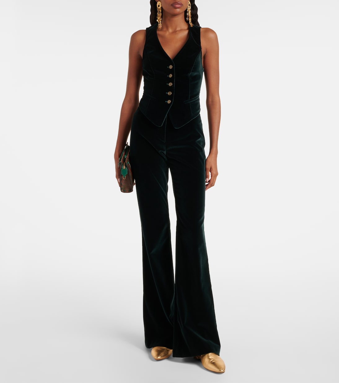 Cotton velvet flared pants | Etro