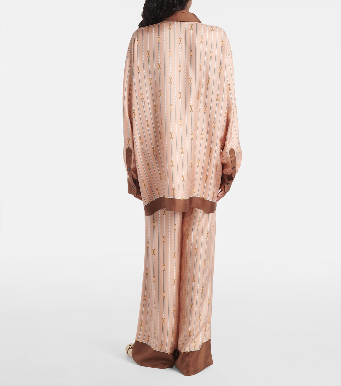 Horsebit oversized silk shirt | Gucci