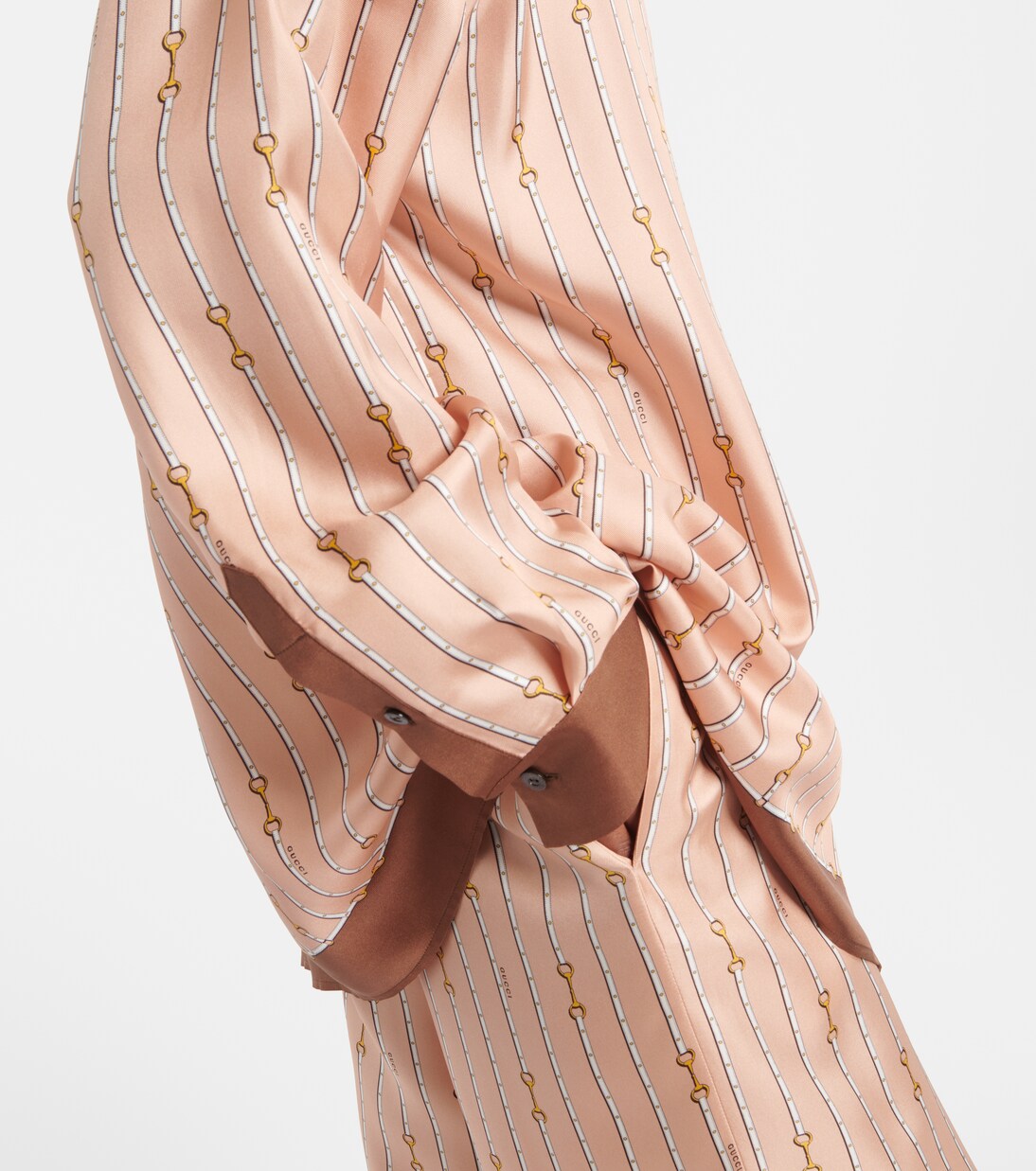 Horsebit oversized silk shirt | Gucci