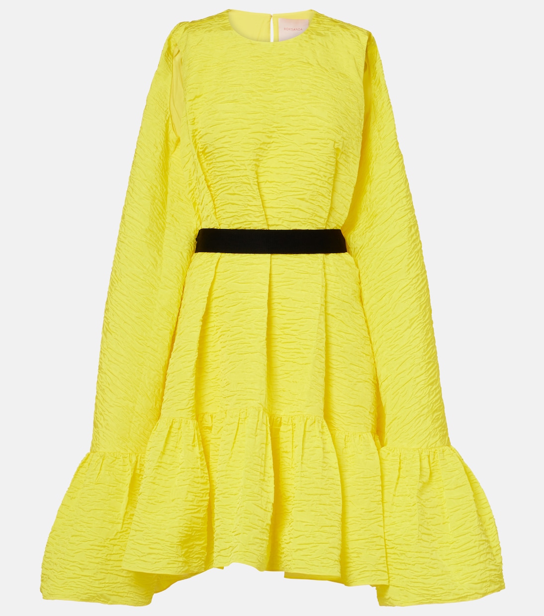 Elia caped ruffled cloque minidress | Roksanda