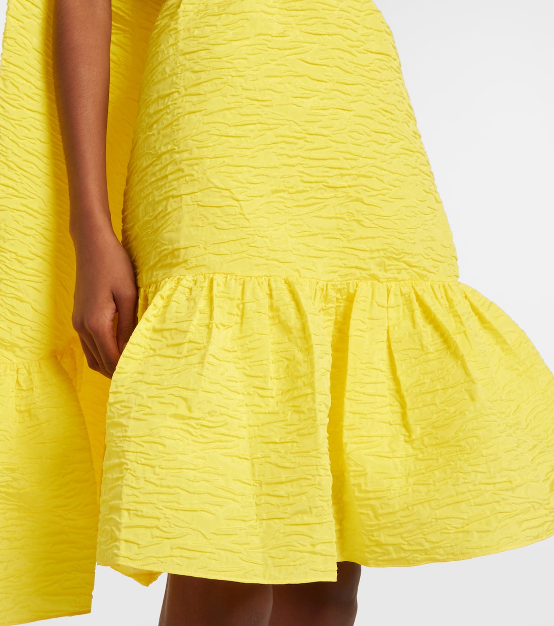 Elia caped ruffled cloque minidress | Roksanda