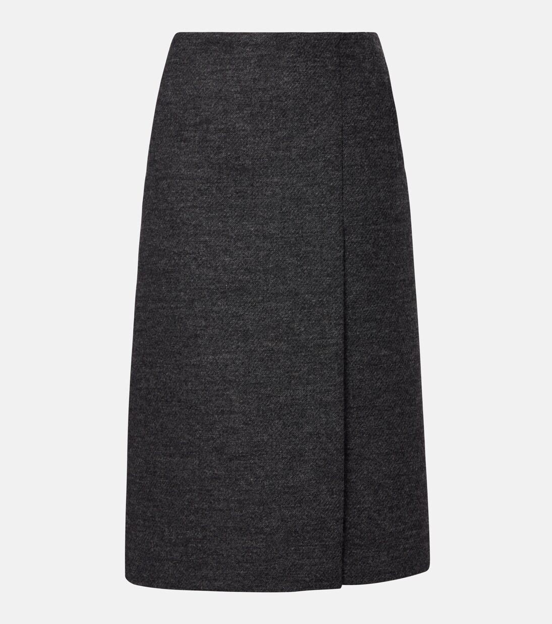 Slit-detail virgin wool midi skirt | Prada