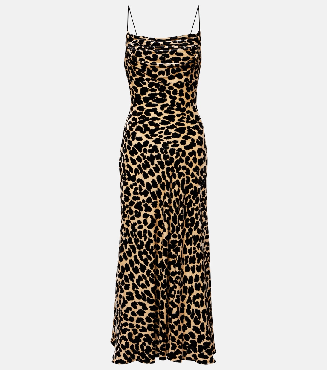 Leopard-print velvet midi dress | Balmain