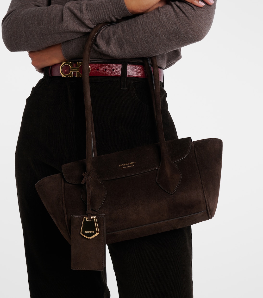 Firenze Small suede tote bag | Ferragamo