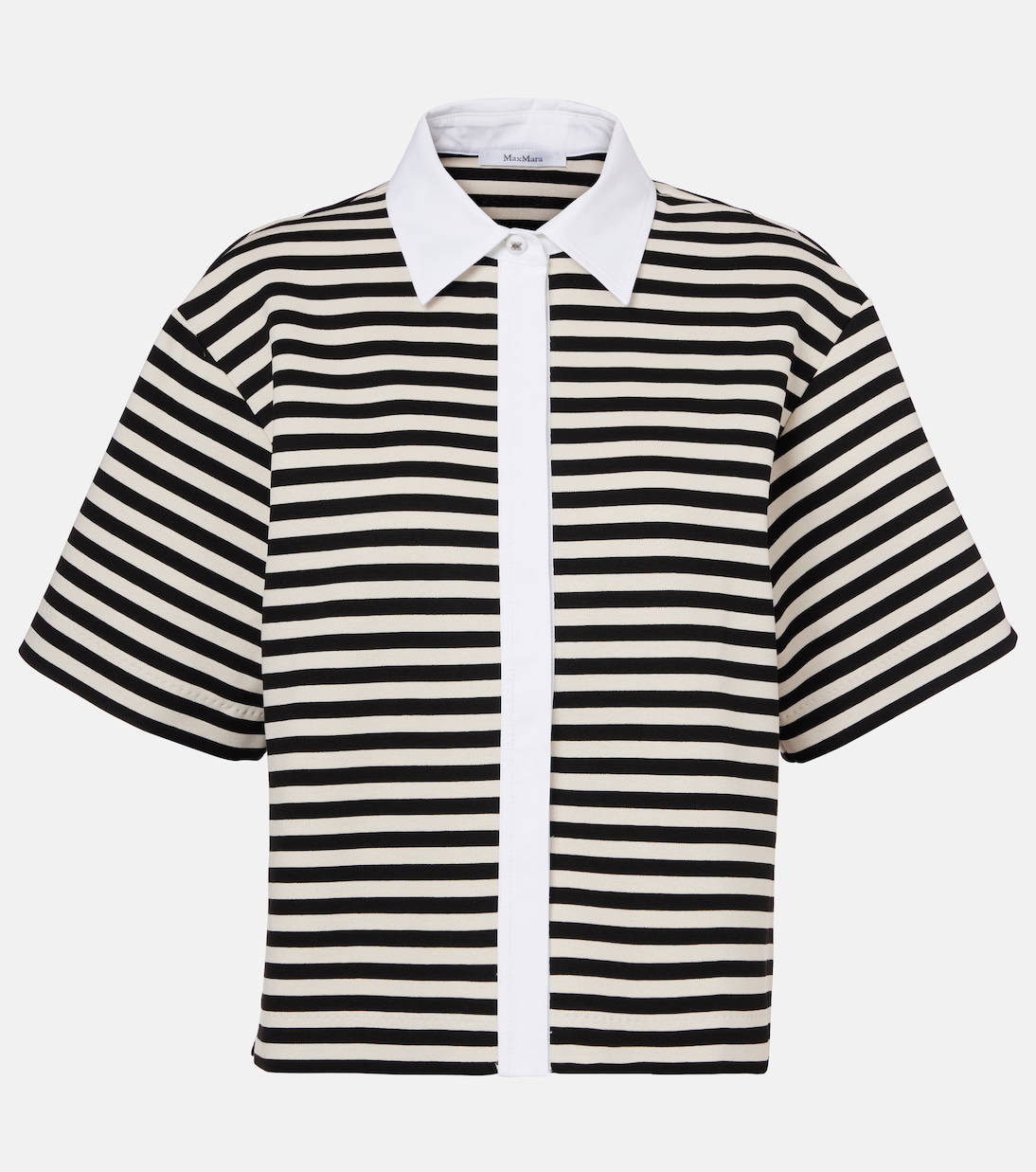 Wilson striped poplin-trimmed jersey shirt | Max Mara
