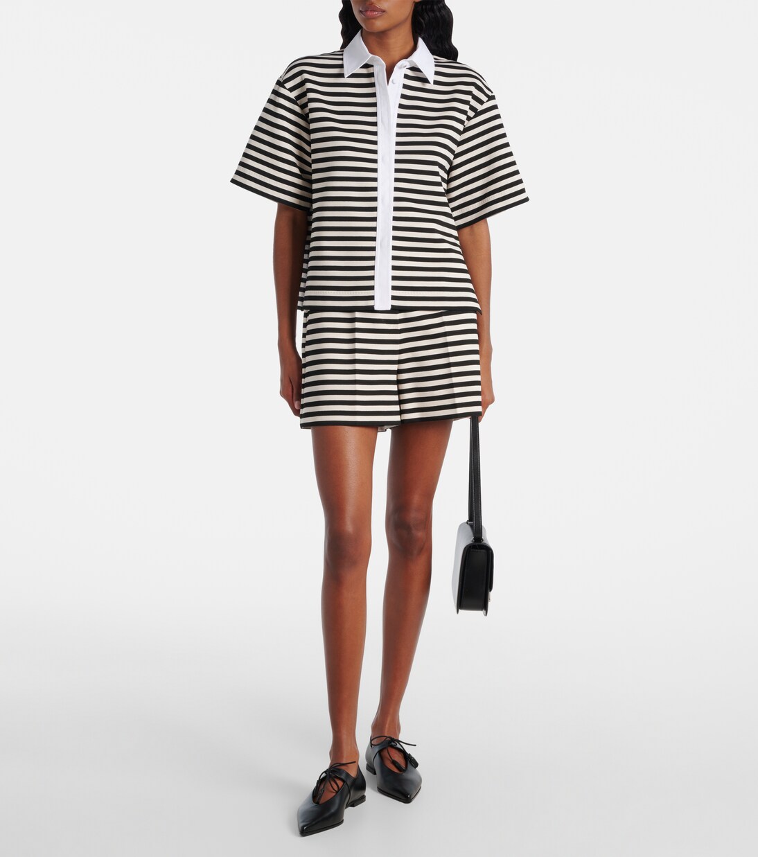 Wilson striped poplin-trimmed jersey shirt | Max Mara